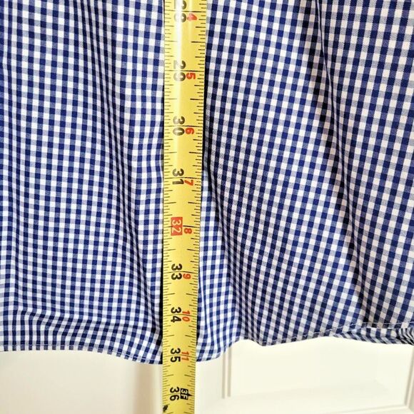 Paul Fredrick 18 Non-Iron Two-Ply Cotton Gingham Plaid Men's Short Sleeve Shirt - Picture 6 of 7